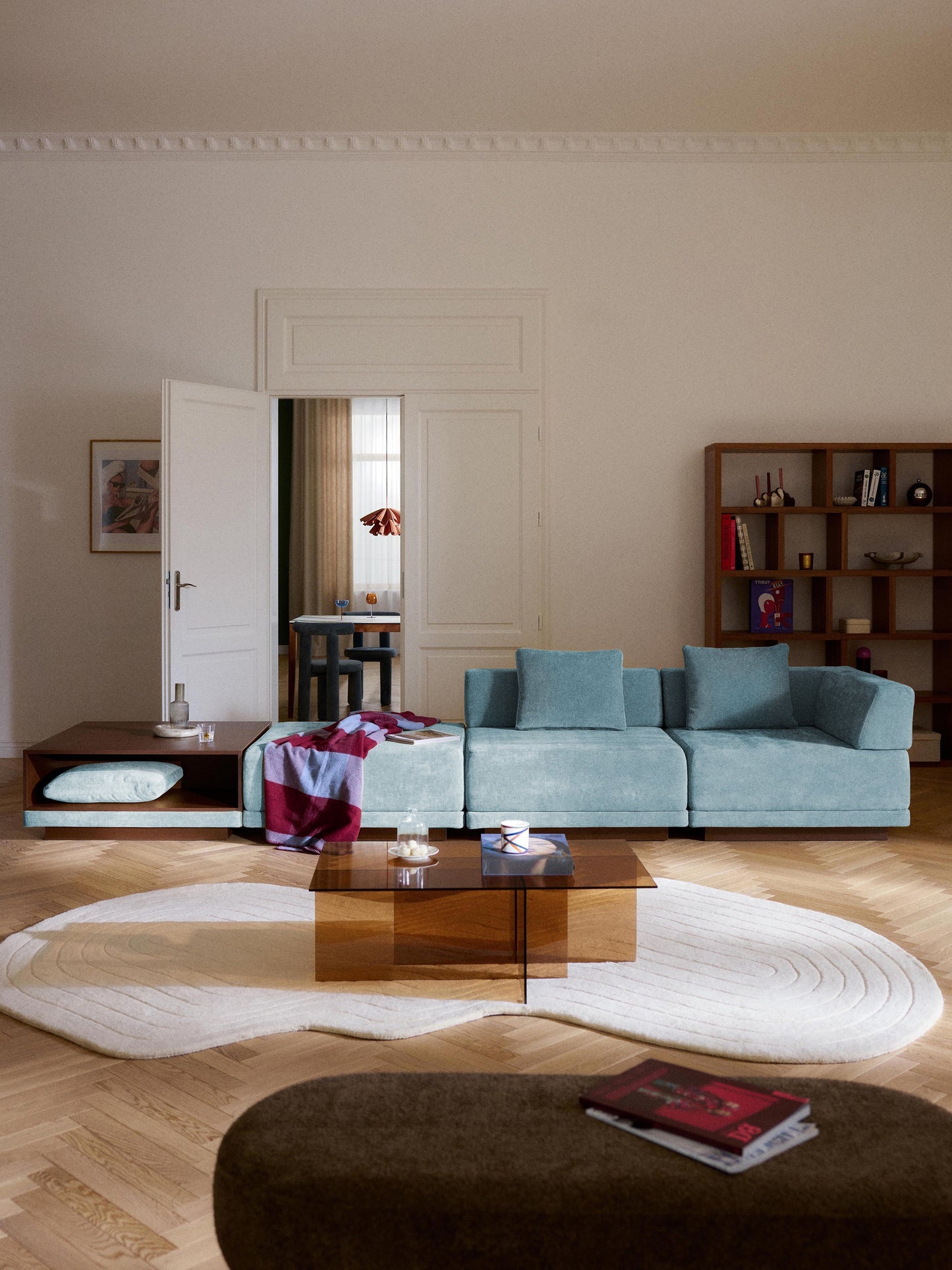 Colinno Modular Sofa (4-Seater) with Coffee Table & Ottoman