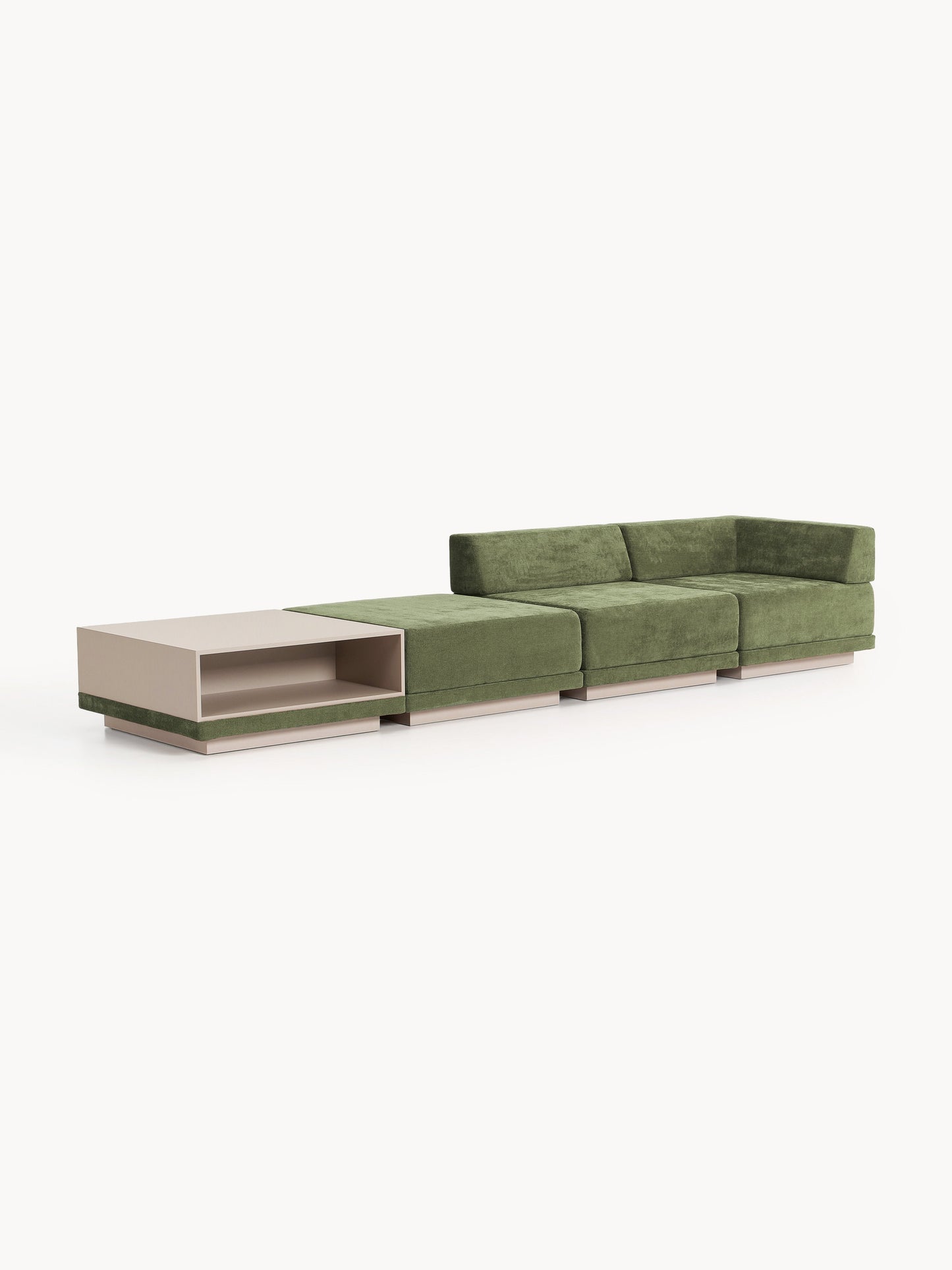 Colinno Modular Sofa (4-Seater) with Coffee Table & Ottoman