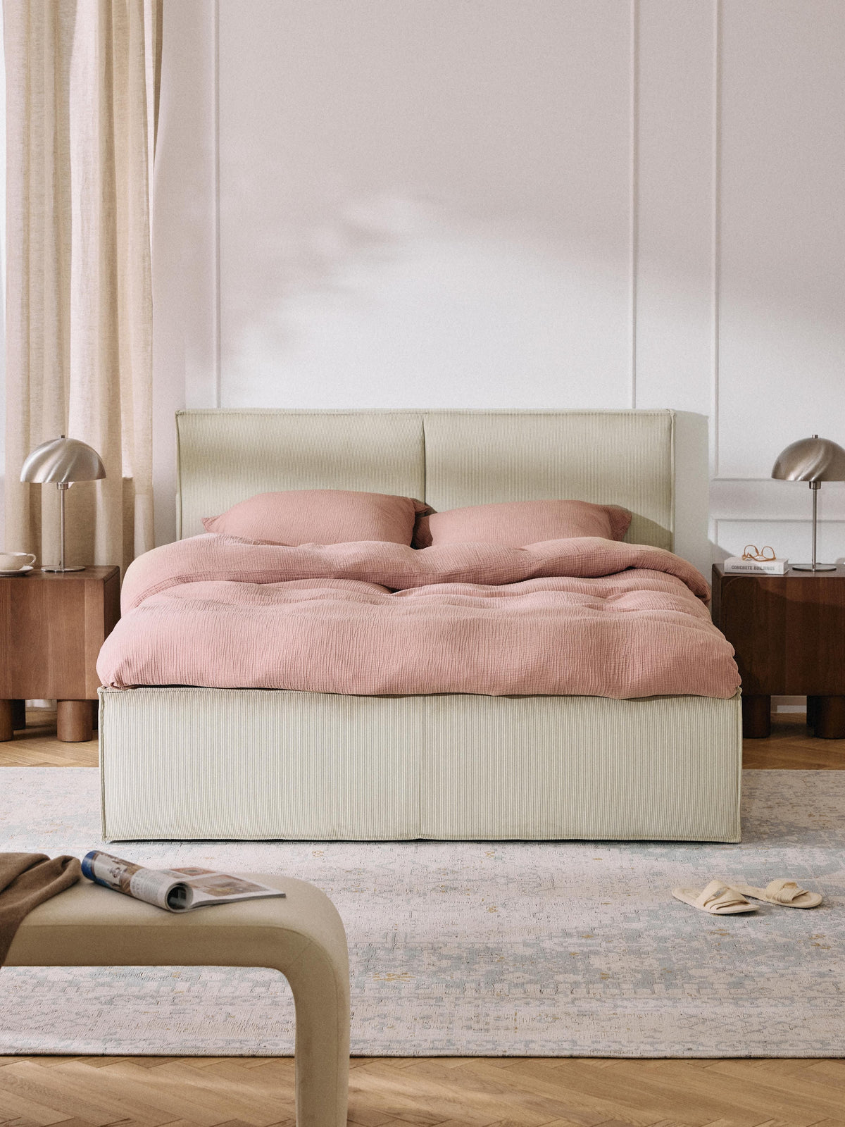 Drenna Corduroy Upholstered Bed