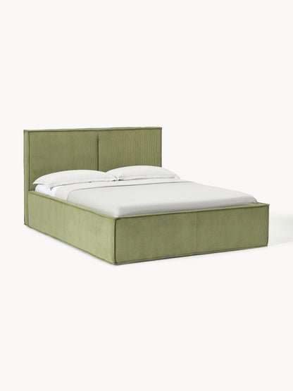 Drenna Upholstered Corduroy Bed with Storage
