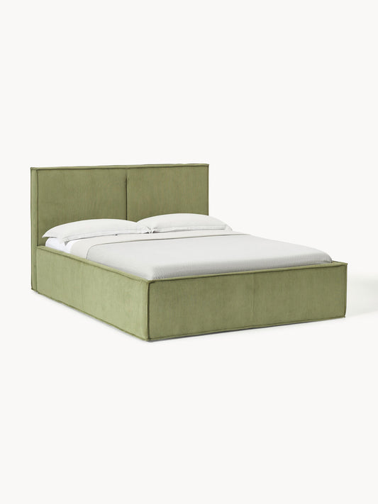 Drenna Upholstered Corduroy Bed with Storage