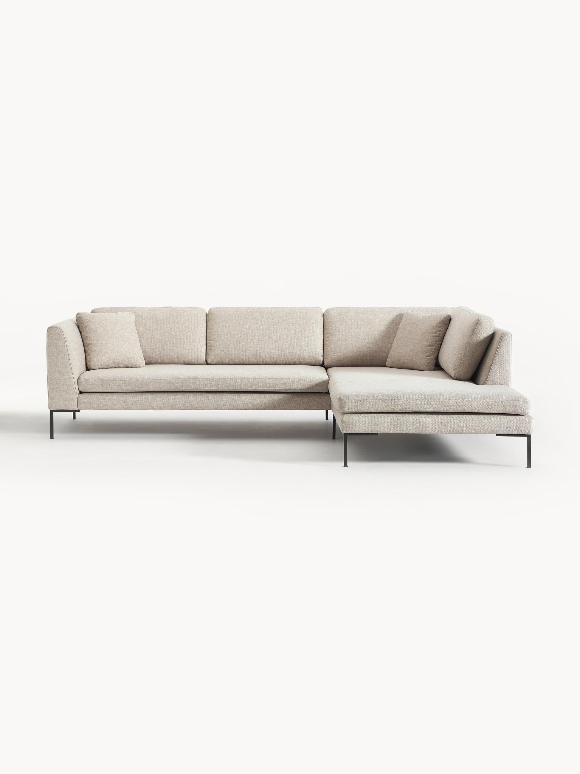 Emmora Corner Sofa with Metal Legs