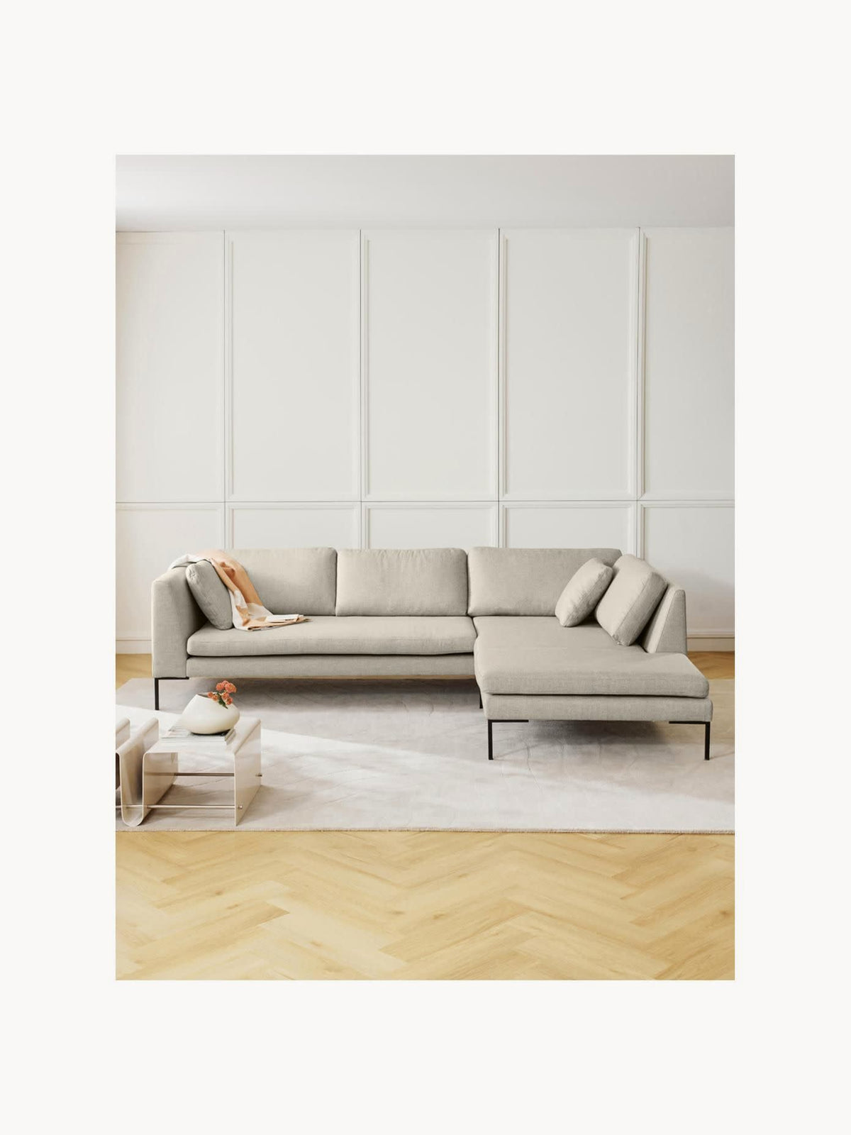 Emmora Corner Sofa with Metal Legs