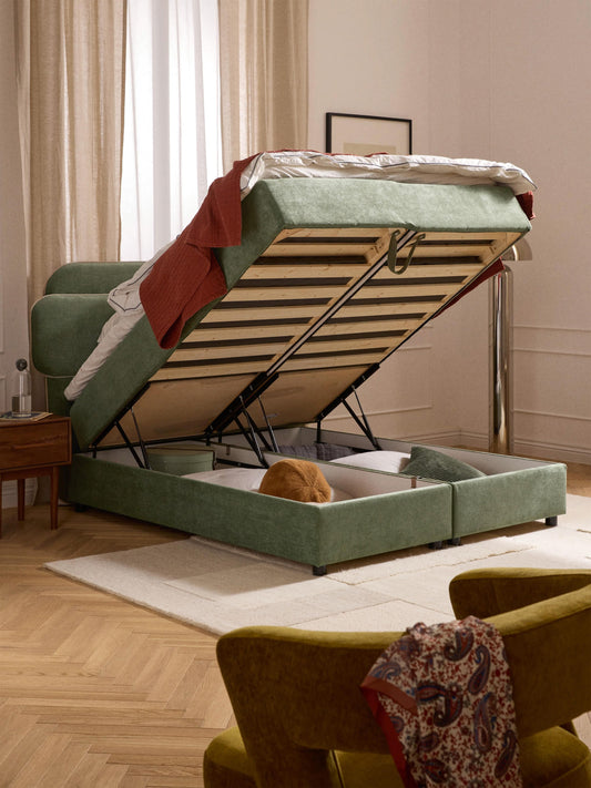 Enriella Box Spring Bed with Storage