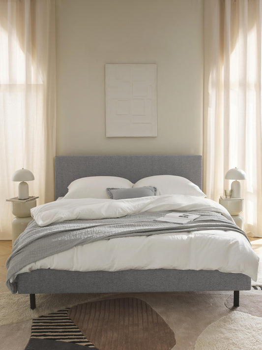 Giulanna Upholstered Bed with Wooden Feet