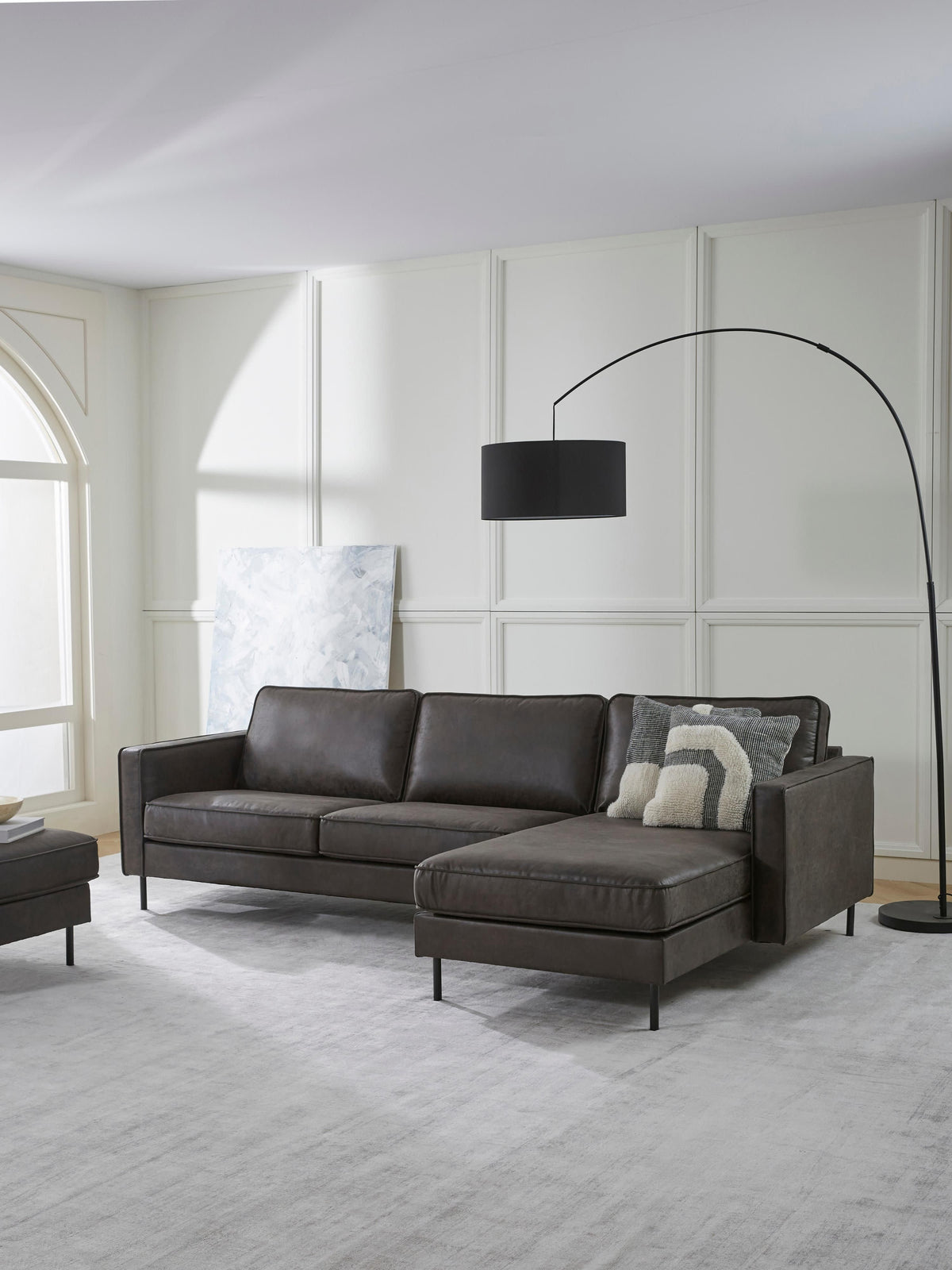 Huntessa Leather Corner Sofa (3-Seater)