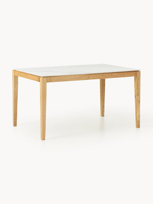Jacksino Dining Table with Marble-Look Tabletop, in Various Sizes