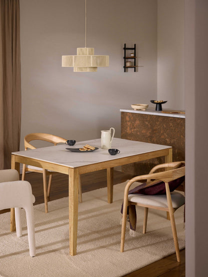 Jacksino Dining Table with Marble-Look Tabletop, in Various Sizes