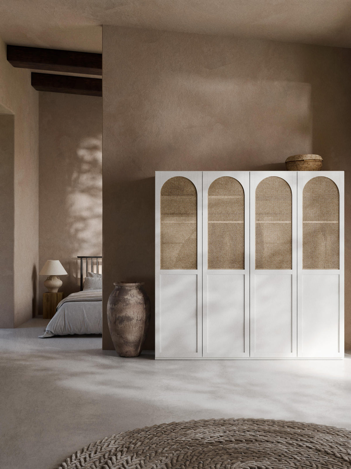 Jeanette Modular Hinged-Door Wardrobe, 200 cm Wide, in Various Sizes