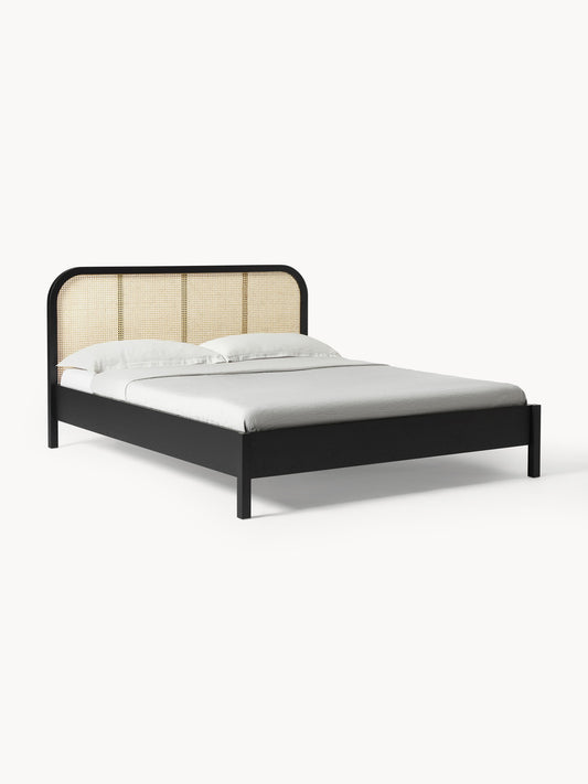 Jonnick Wooden Bed with Vienna Cane Headboard
