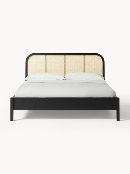 Jonnick Wooden Bed with Vienna Cane Headboard