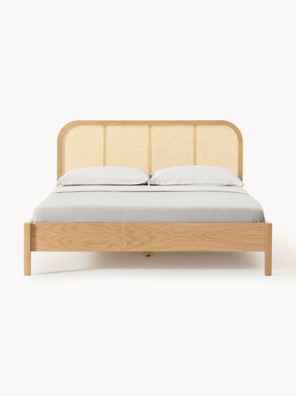 Jonnick Wooden Bed with Vienna Cane Headboard