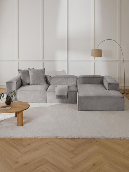 Lennick Modular Corduroy Corner Sofa (4-Seater)