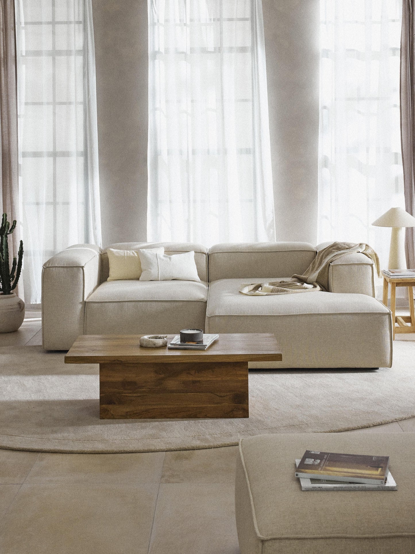 Lennick Modular Corner Sofa (2-Seater) in Linen Blend