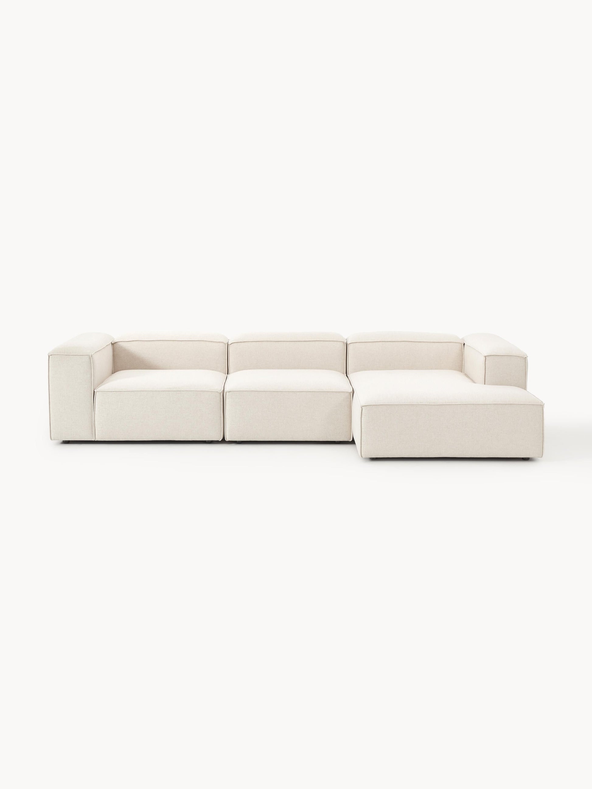 Lennick Modular Corner Sofa in Linen Blend, 4-Seater