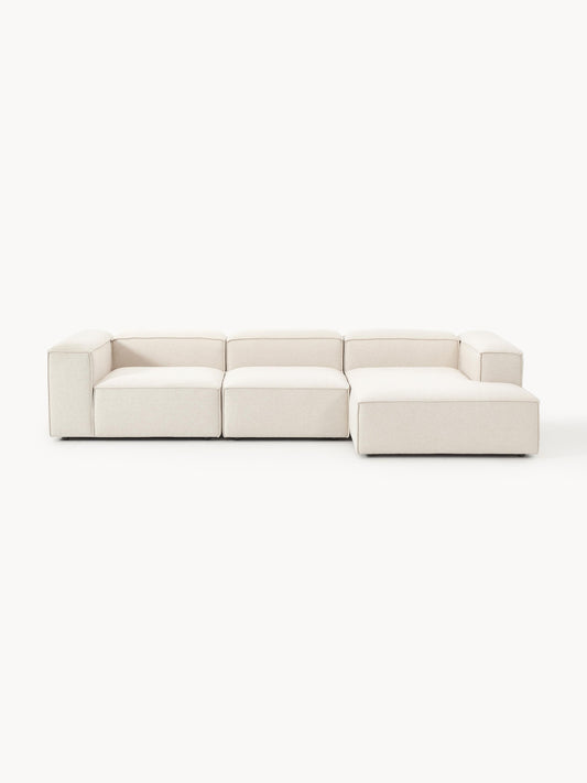 Lennick Modular Corner Sofa in Linen Blend, 4-Seater