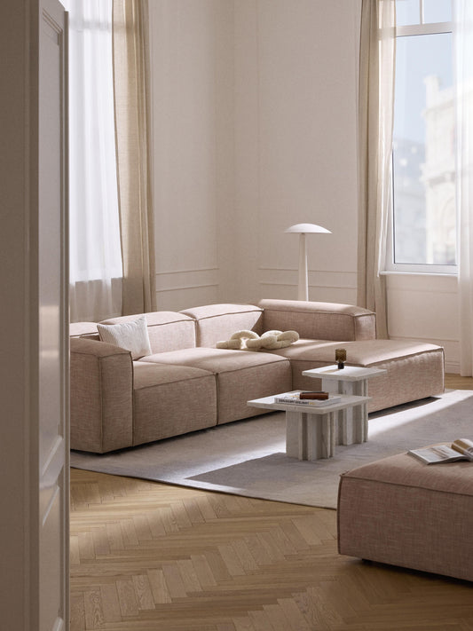 Lennick Modular Corner Sofa in Linen Blend, 4-Seater