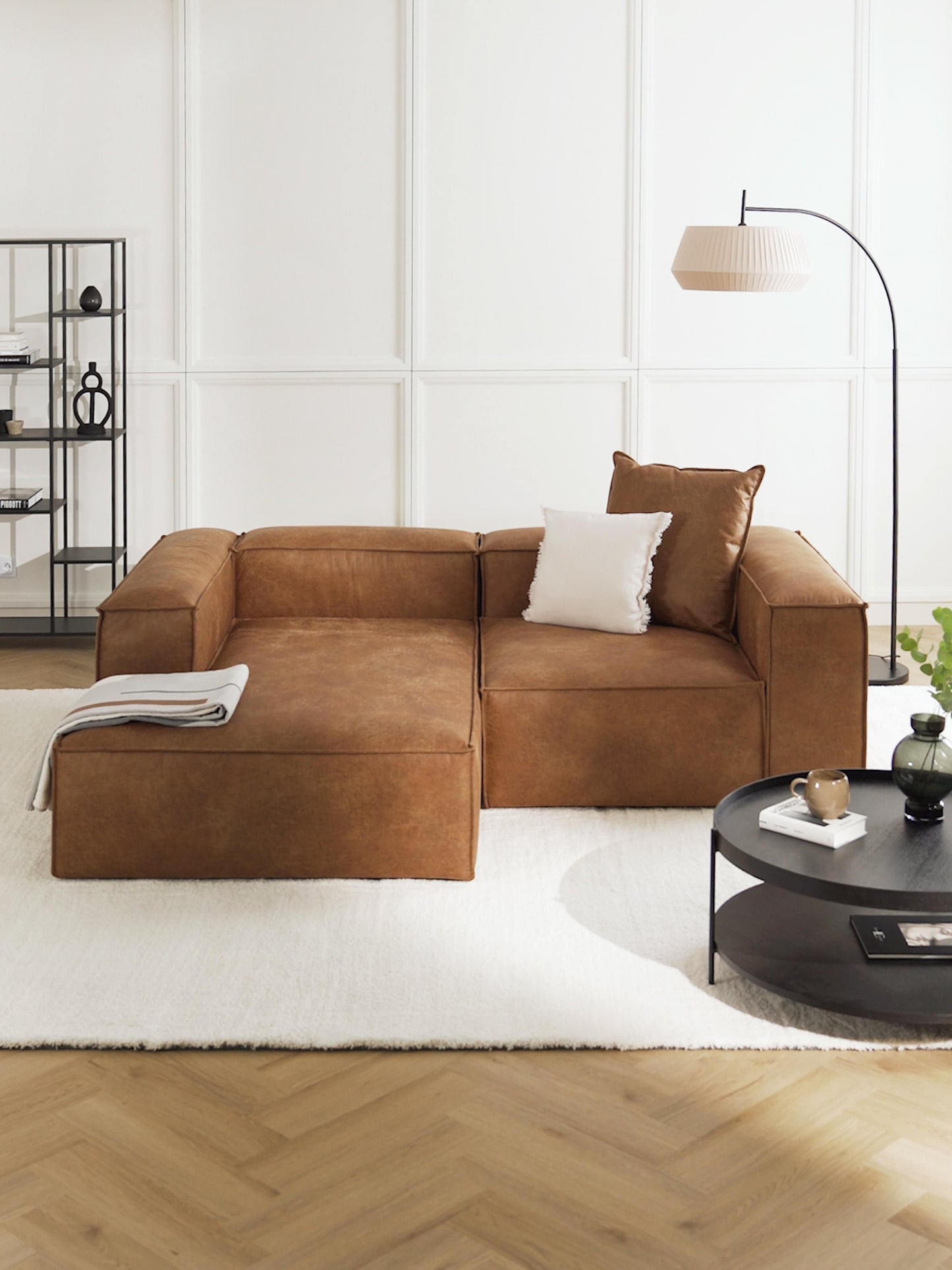 Lennick Modular Leather Corner Sofa (2-Seater)