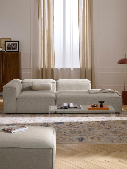 Lennick Modular Linen Blend Ottoman