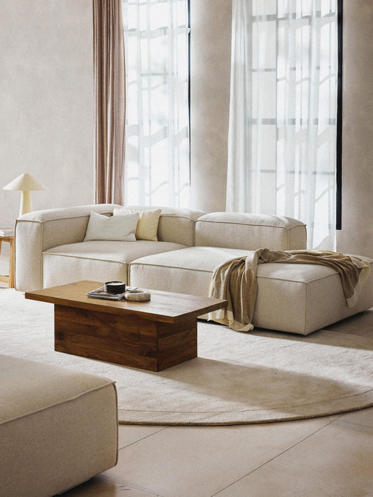 Lennick Modular Linen Blend Ottoman
