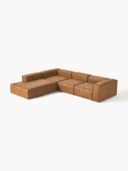 Lennick Modular XL Leather Corner Sofa (4-Seater)