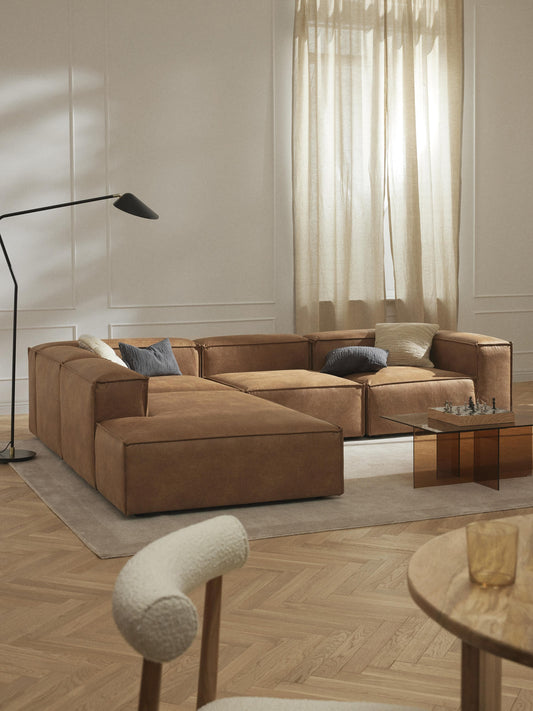 Lennick Modular XL Leather Corner Sofa (4-Seater)