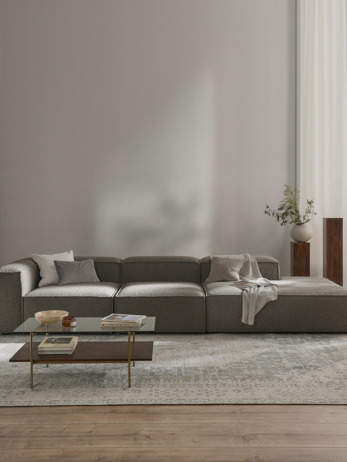 Lennick Modular XL Ottoman in Bouclé