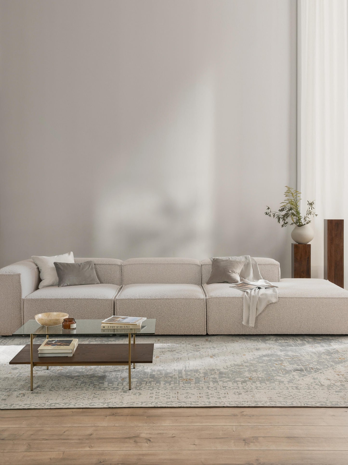 Lennick Modular XL Ottoman in Bouclé