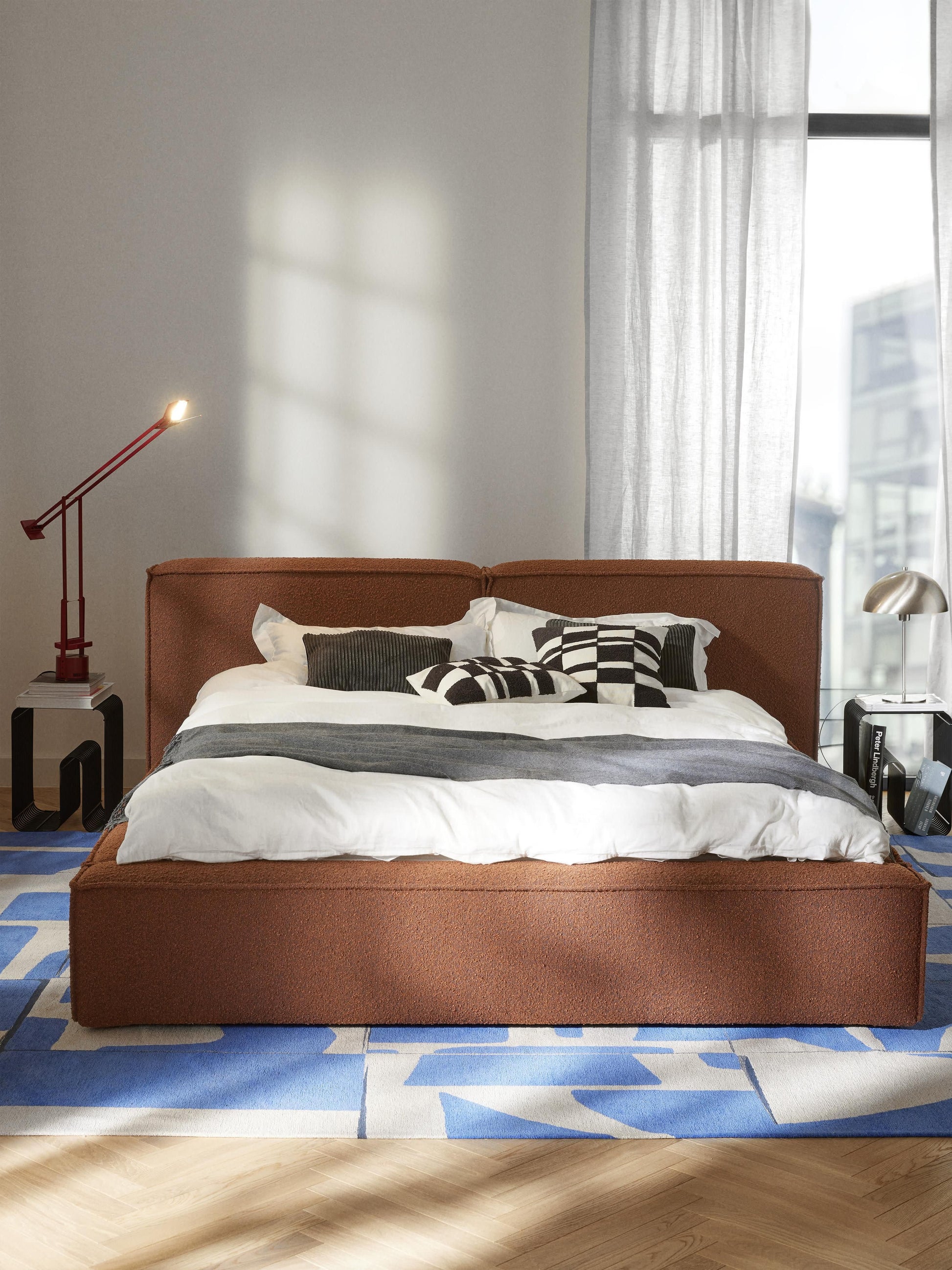 Lennick Upholstered Bouclé Bed with Storage