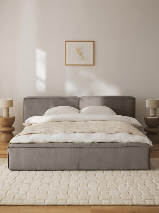 Lennick Upholstered Corduroy Bed with Storage