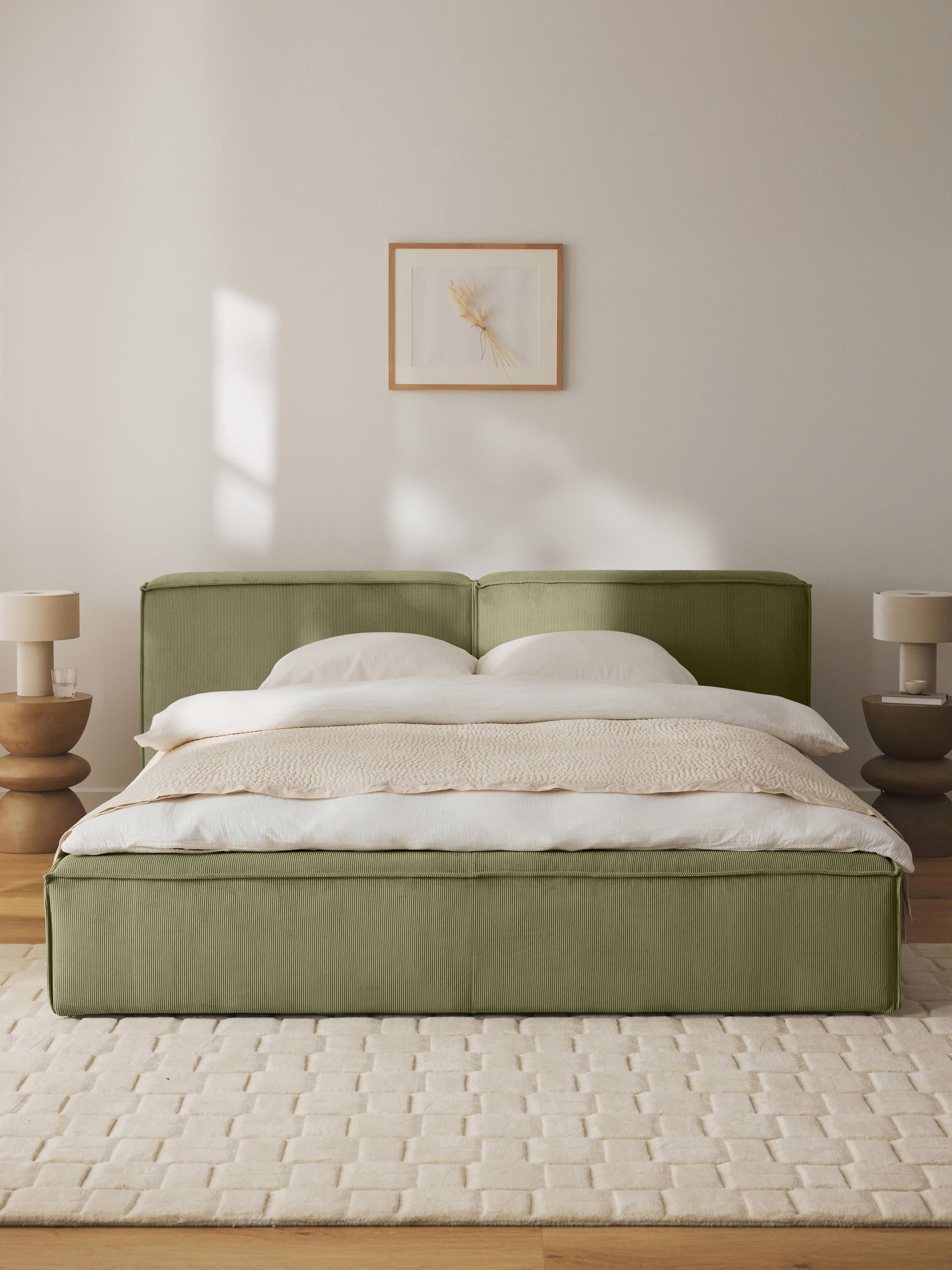 Lennick Upholstered Corduroy Bed with Storage
