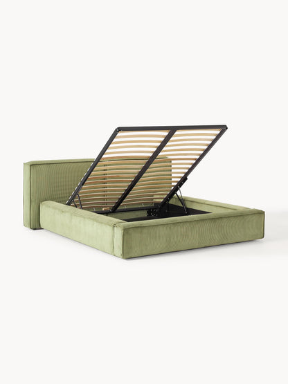 Lennick Upholstered Corduroy Bed with Storage