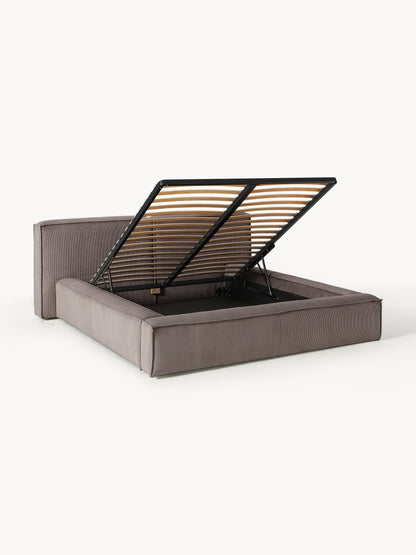 Lennick Upholstered Corduroy Bed with Storage