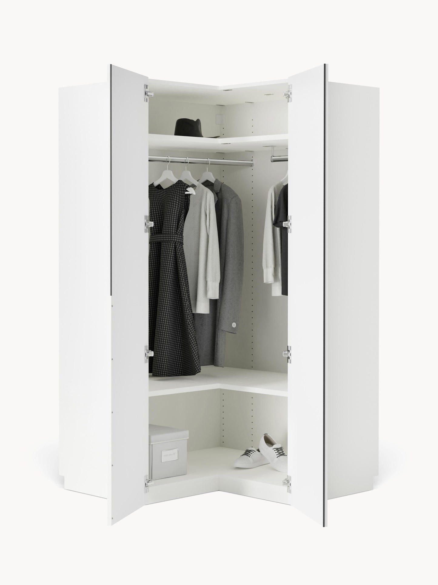 Leonzo Modular Corner Wardrobe, 115 cm Wide, in Various Sizes