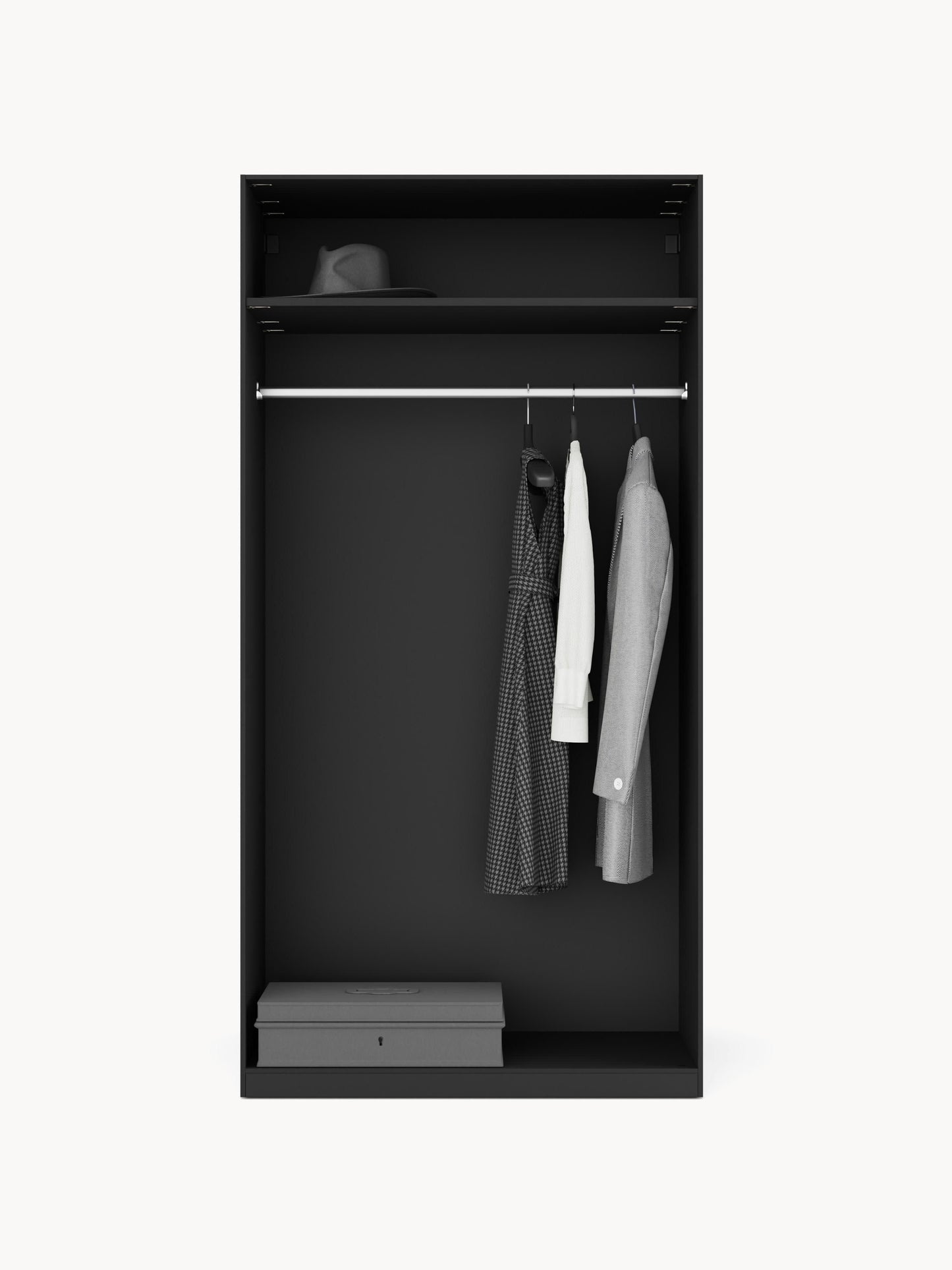 Leonzo Modular Hinged-Door Wardrobe, 100 cm Wide, in Various Sizes
