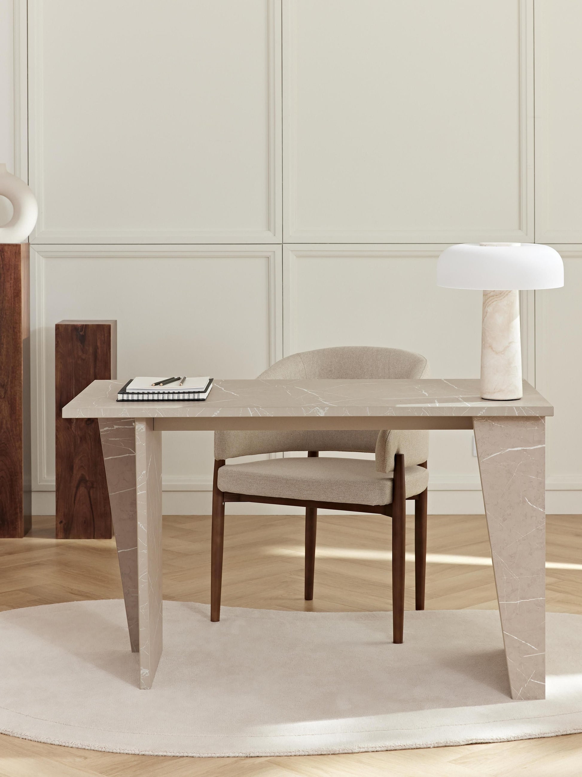 Liando Desk in Travertine Look