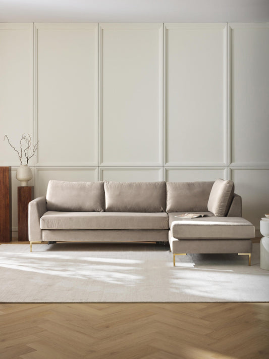 Lunanne 3-Seater Velvet Sofa Bed with Mattress