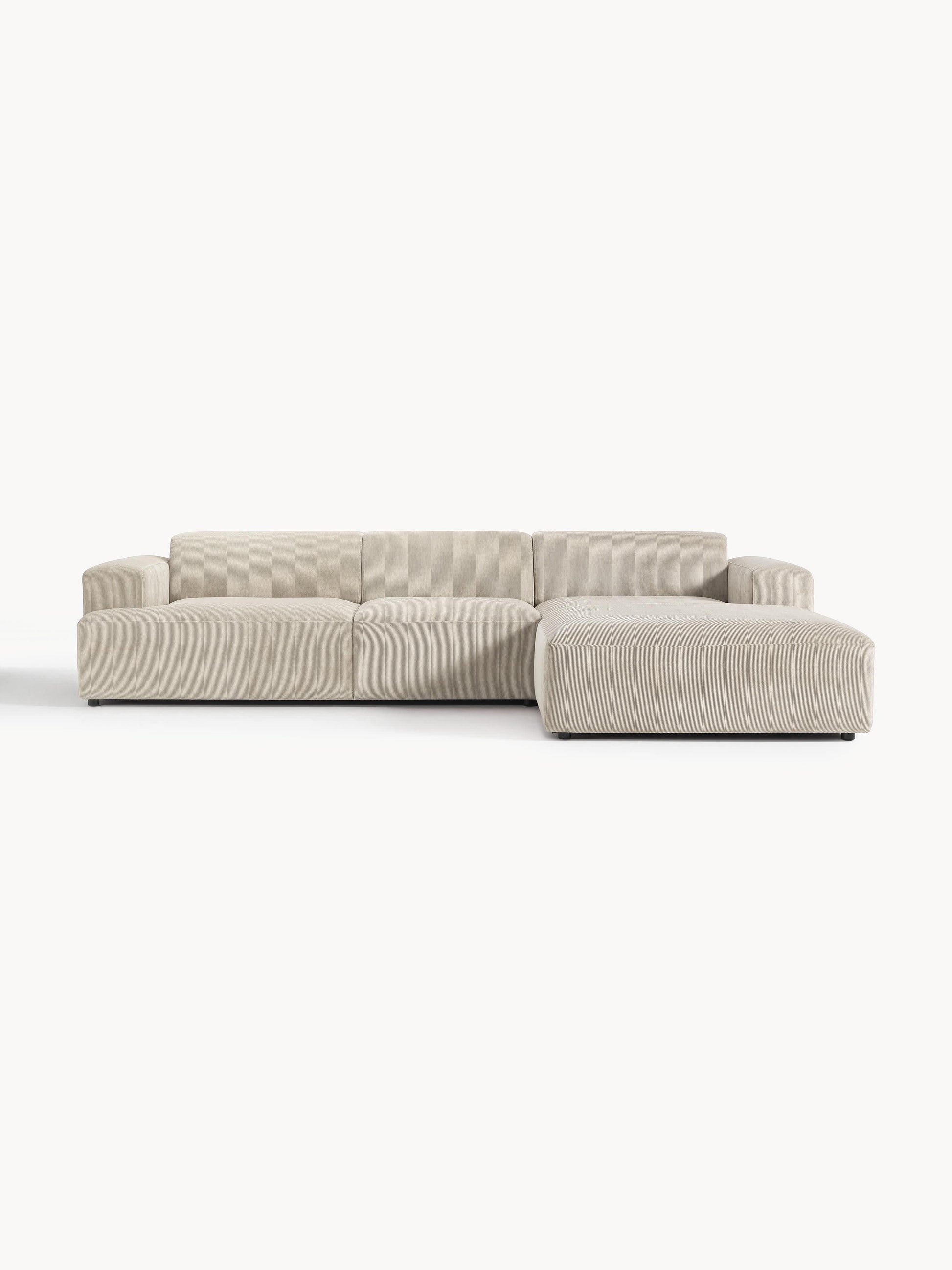 Melisa Corduroy Corner Sofa (4-Seater)