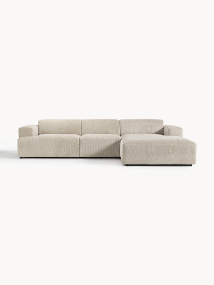 Melisa Corduroy Corner Sofa (4-Seater)