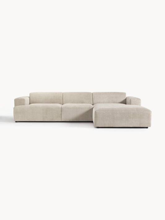 Melisa Corduroy Corner Sofa (4-Seater)