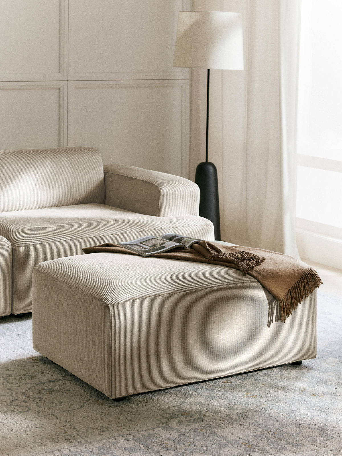 Melisa Corduroy Stool, W 99 x D 72 cm