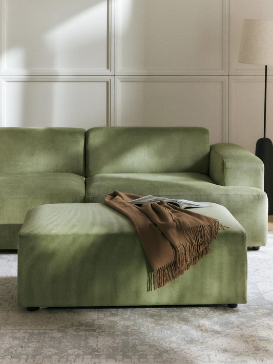 Melisa Corduroy XL Ottoman, W 116 x D 72 cm