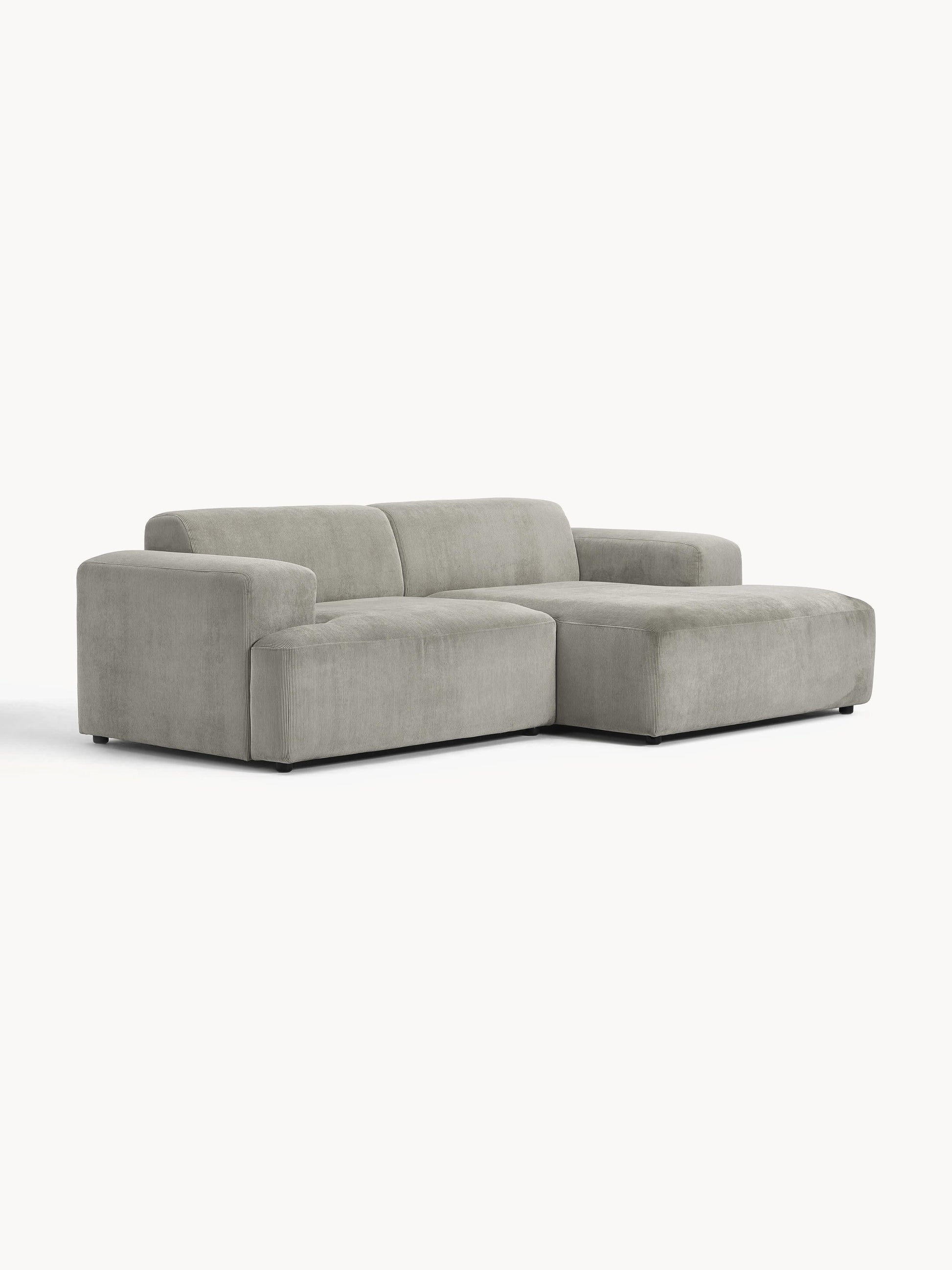 Melisa Corner Sofa in Corduroy, 3-Seater