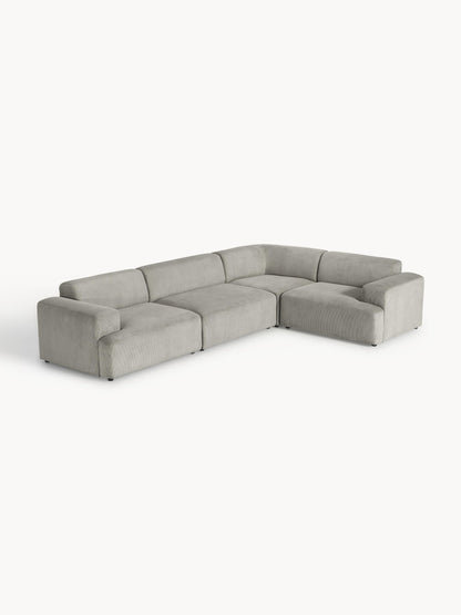 Melisa Large Corduroy Corner Sofa (4-Seater)