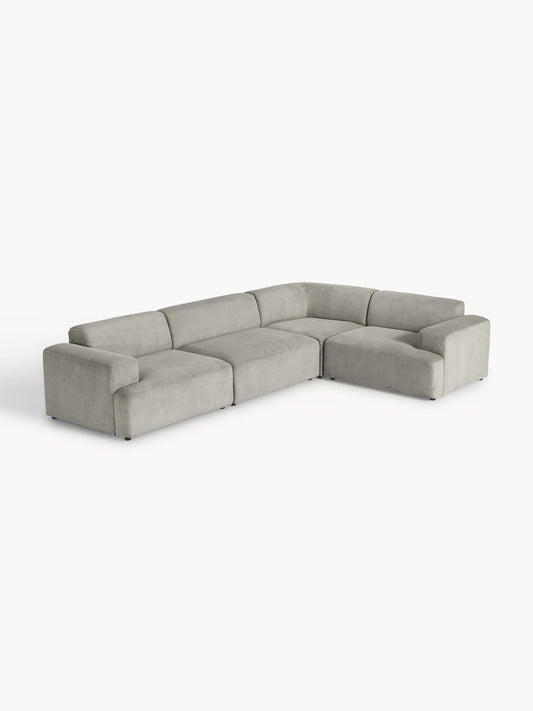 Melisa Large Corduroy Corner Sofa (4-Seater)