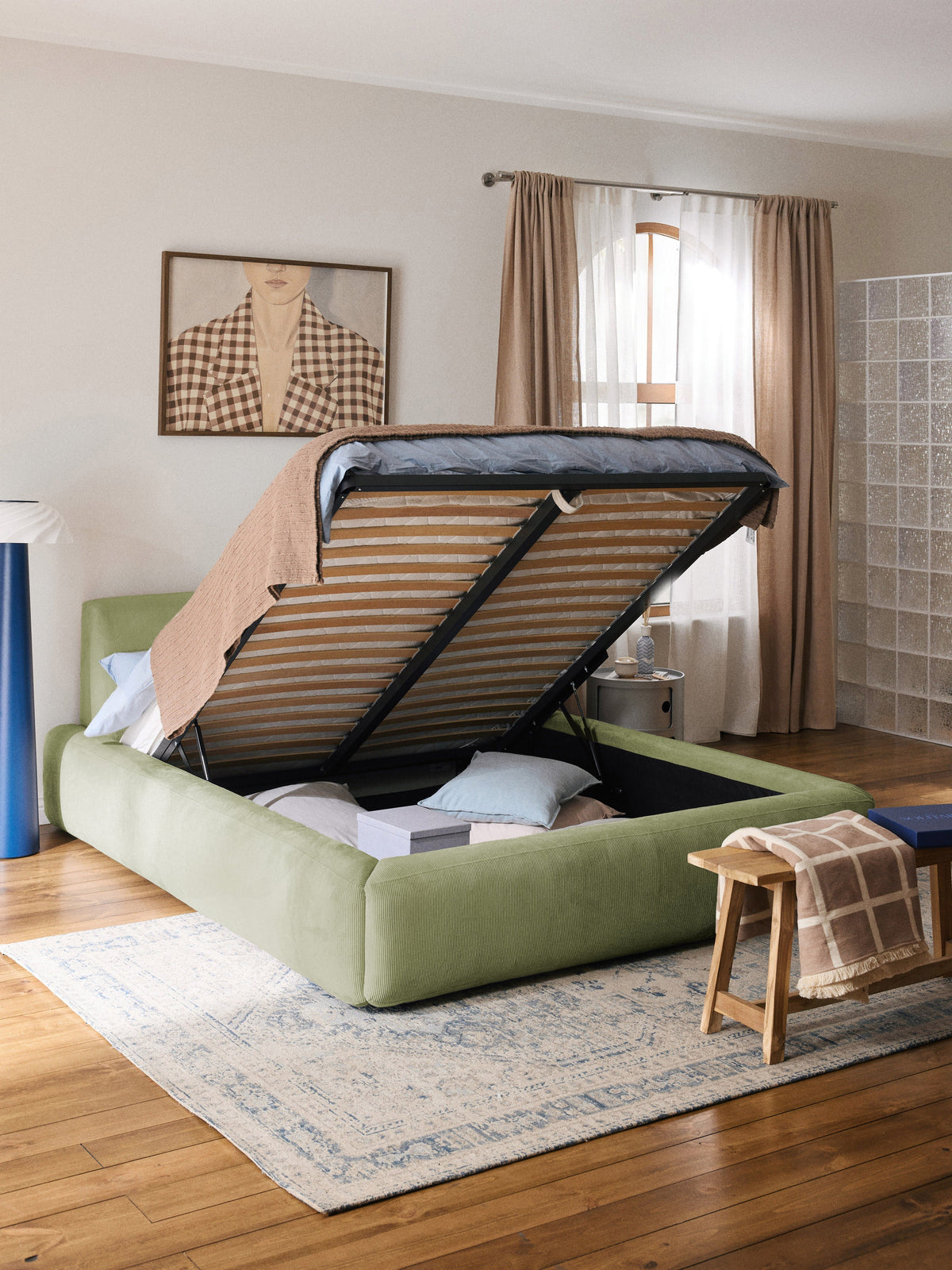 Melisa Upholstered Storage Bed