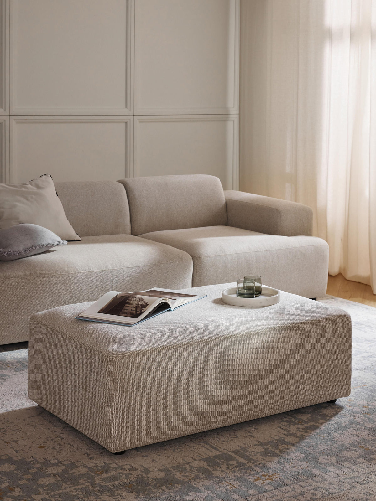 Melisa XL Ottoman, W 116 x D 72 cm