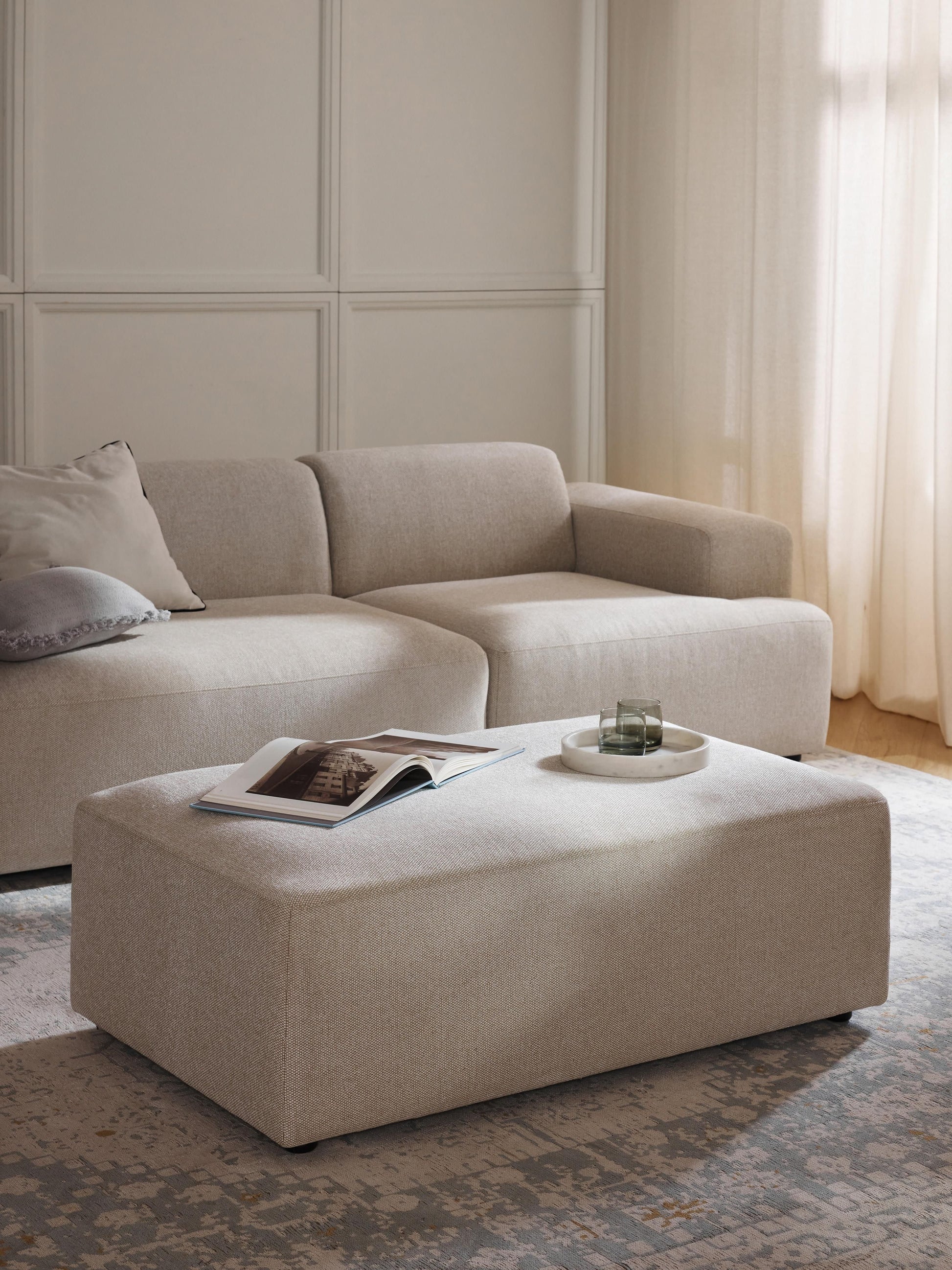 Melisa XL Ottoman, W 116 x D 72 cm