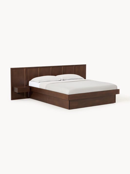 Nantica Wooden Bed with Headboard and Bedside Tables