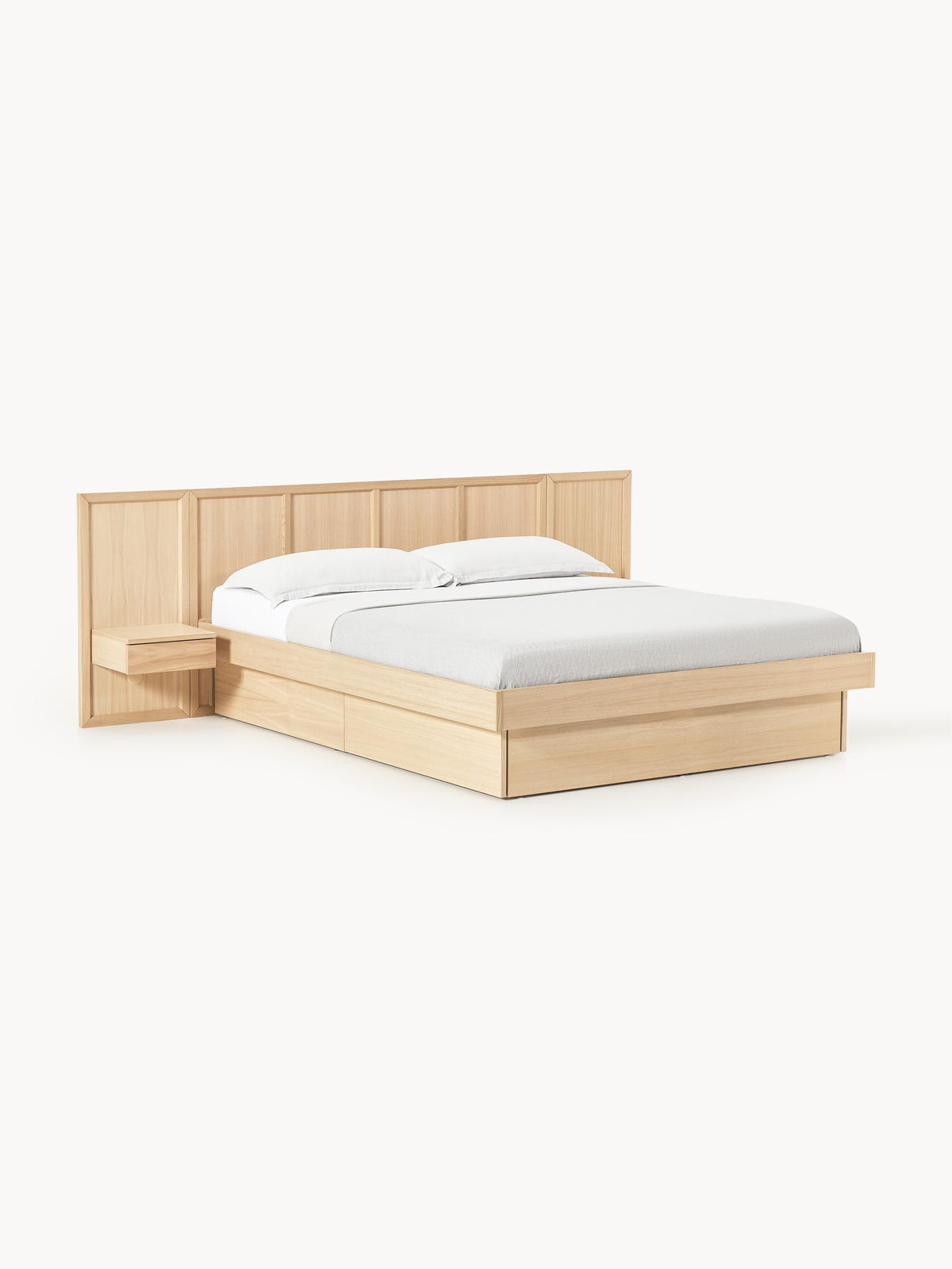 Nantica Wooden Bed with Headboard and Bedside Tables